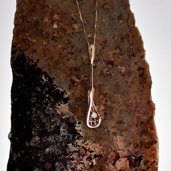 14kt Gold Diamond Lacrosse Pendant