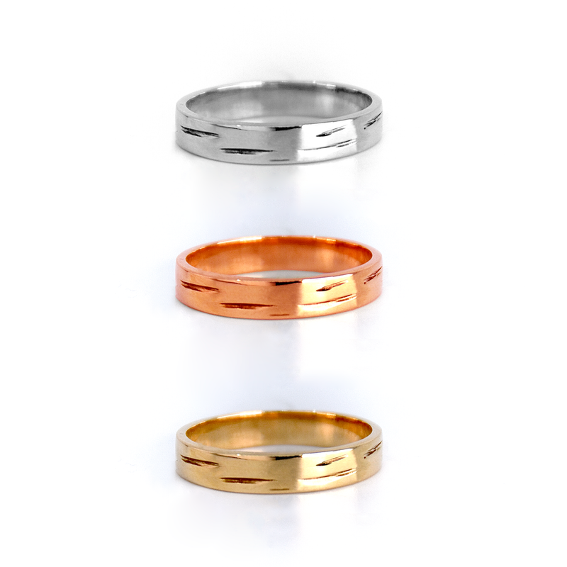 10kt gold 4mm Birch ring