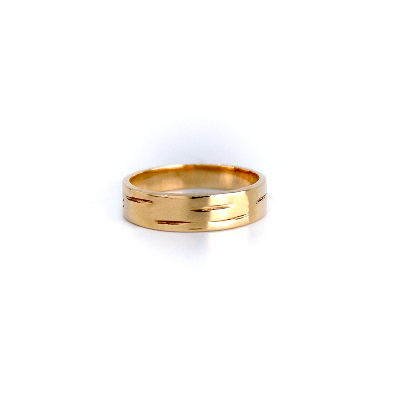 10kt gold 6mm Birch ring