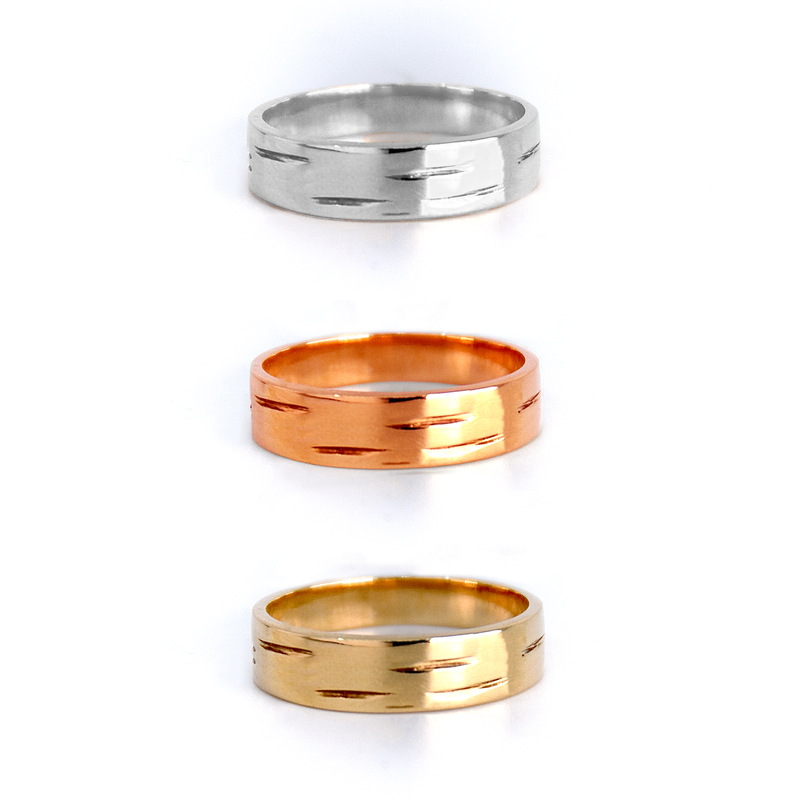 10kt gold 6mm Birch ring