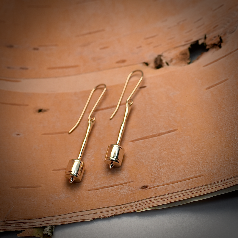 10kt Gold Horn Rattle Earrings