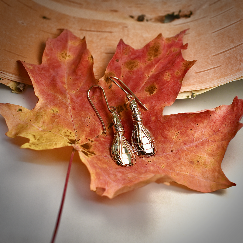 10kt Gold Turtle Rattle Earrings