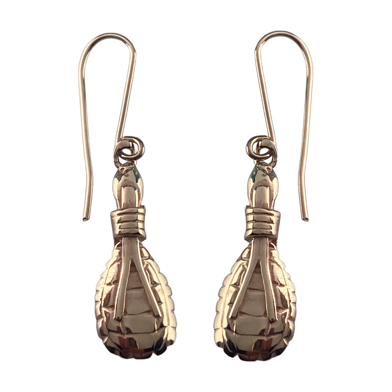 Gold turtle earrings discount