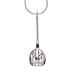 Silver Modern Lacrosse Goalie pendant