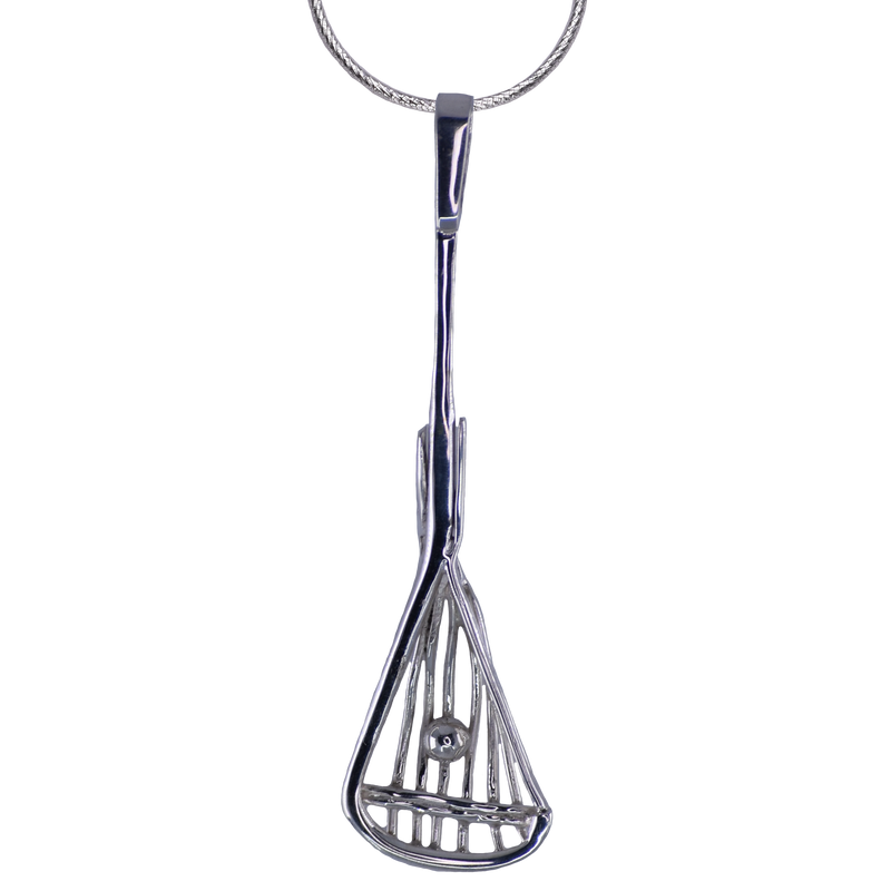 Sterling Silver Lacrosse Goalie Stick pendant