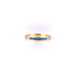 18kt yellow gold 2.5mm Turquoise Inlay Band