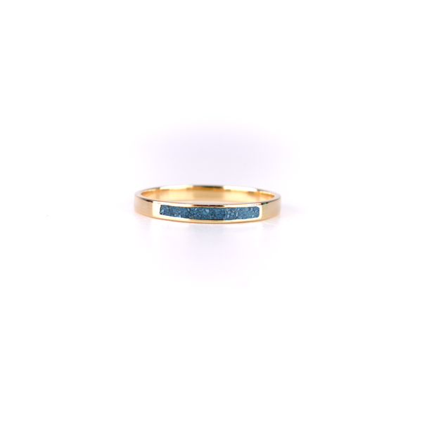 18kt yellow gold 2.5mm Turquoise Inlay Band