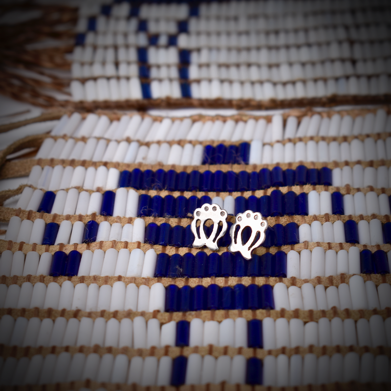 The Honor The Treaties stud set includes 3 sets of sterling silver earrings made in Six Nations, Ontario, Canada.