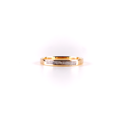 18kt yellow gold 2.5mm White Wampum Inlay Band