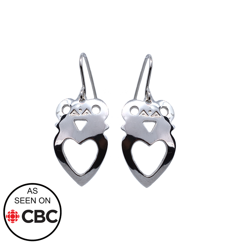 Crowned-Heart silver earrings