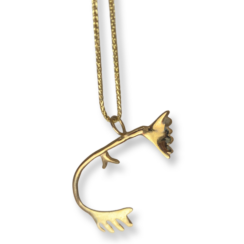 10kt gold Caribou pendant