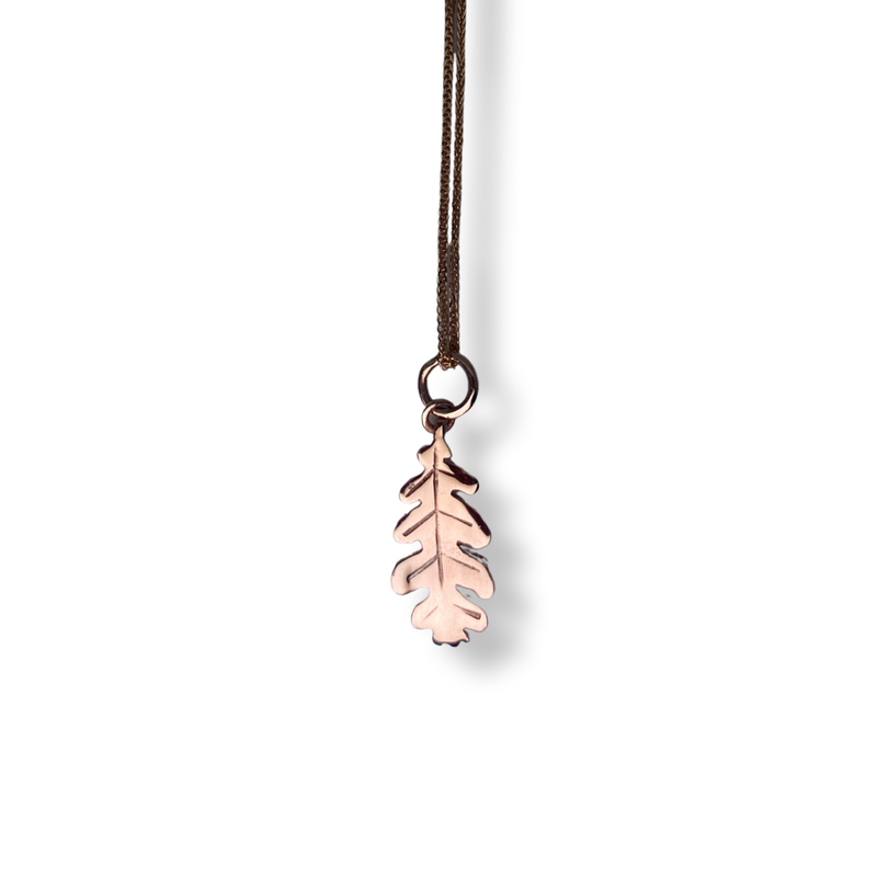 10kt gold Oak Pendant