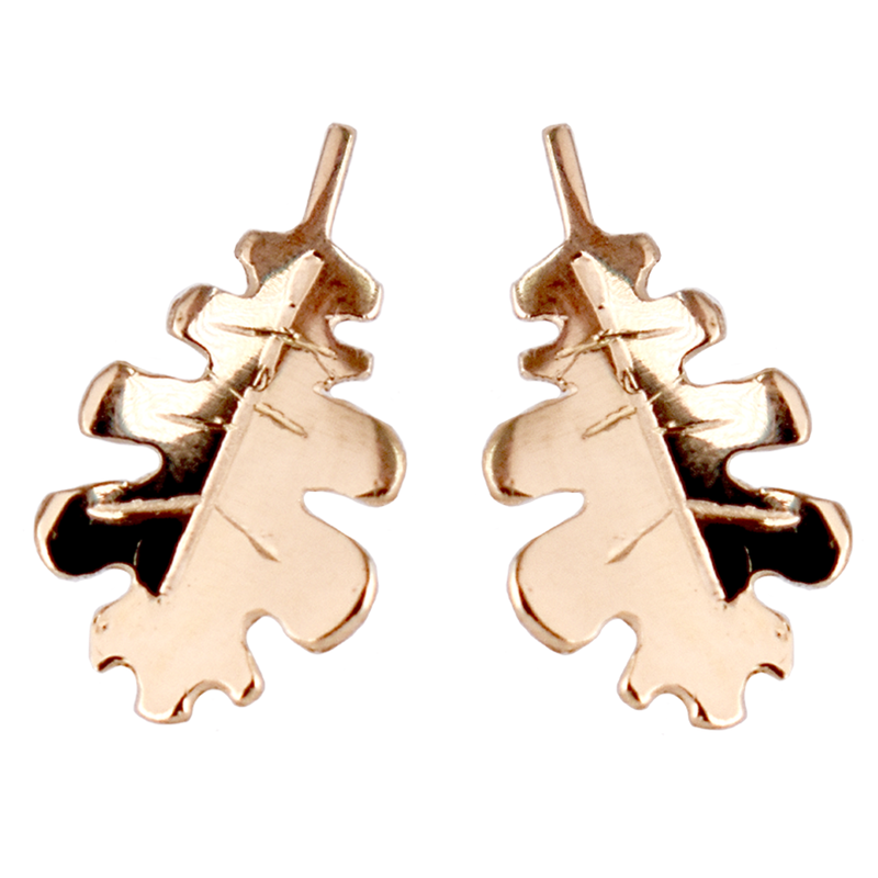 10kt gold Oak Leaf Studs