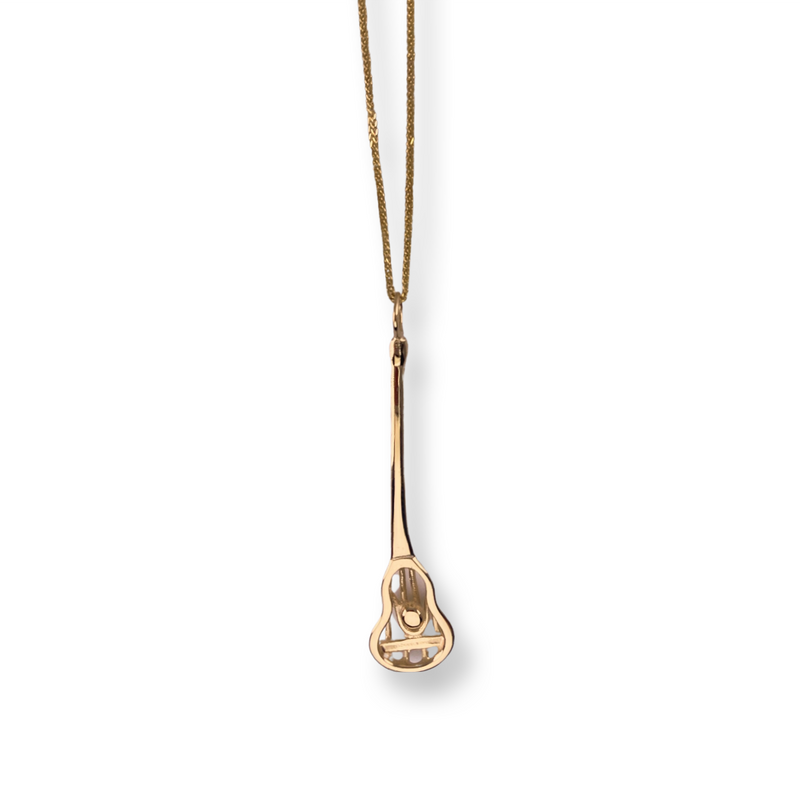 10kt gold modern Lacrosse player's pendant